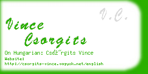 vince csorgits business card